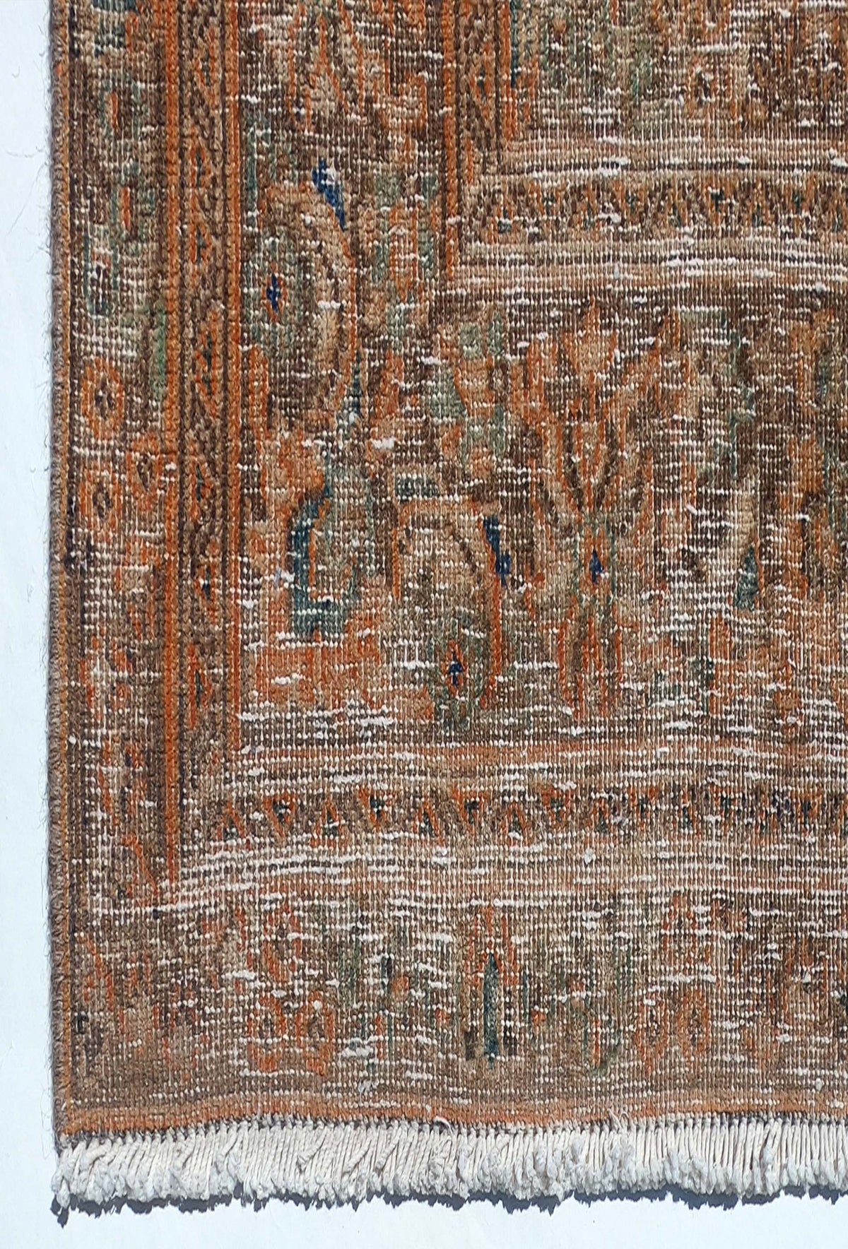 Textura de lana natural en alfombra vintage importada