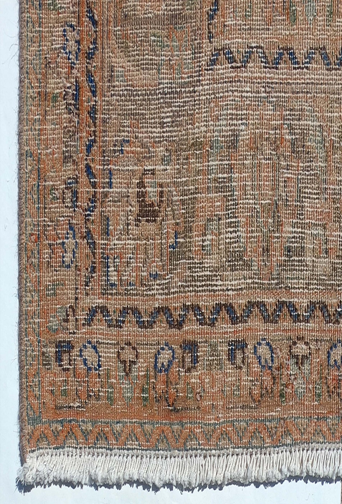 Textura de lana natural en alfombra persa vintage importada