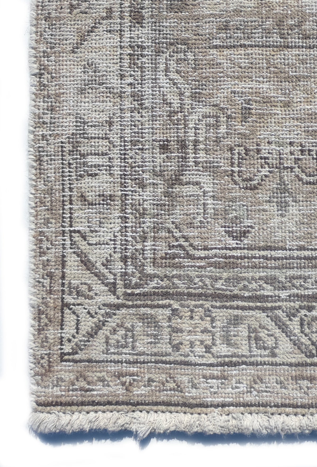 Textura detallada de lana en alfombra persa vintage importada