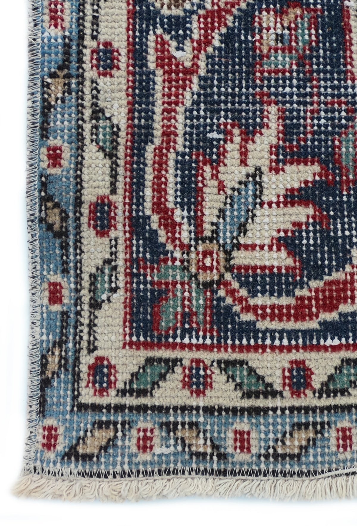 Textura de lana natural en alfombra vintage importada