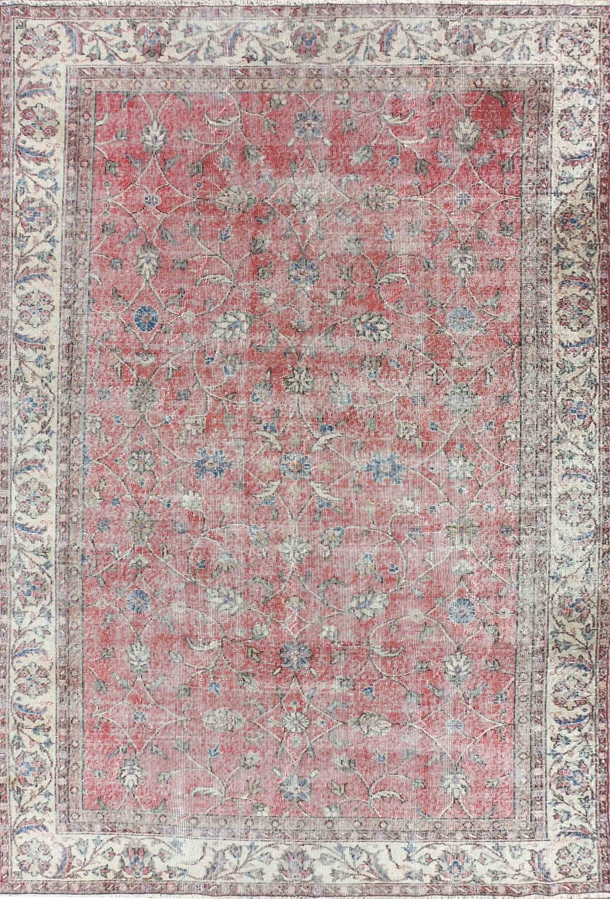 Diseño clásico descolorido en alfombra persa vintage de lana