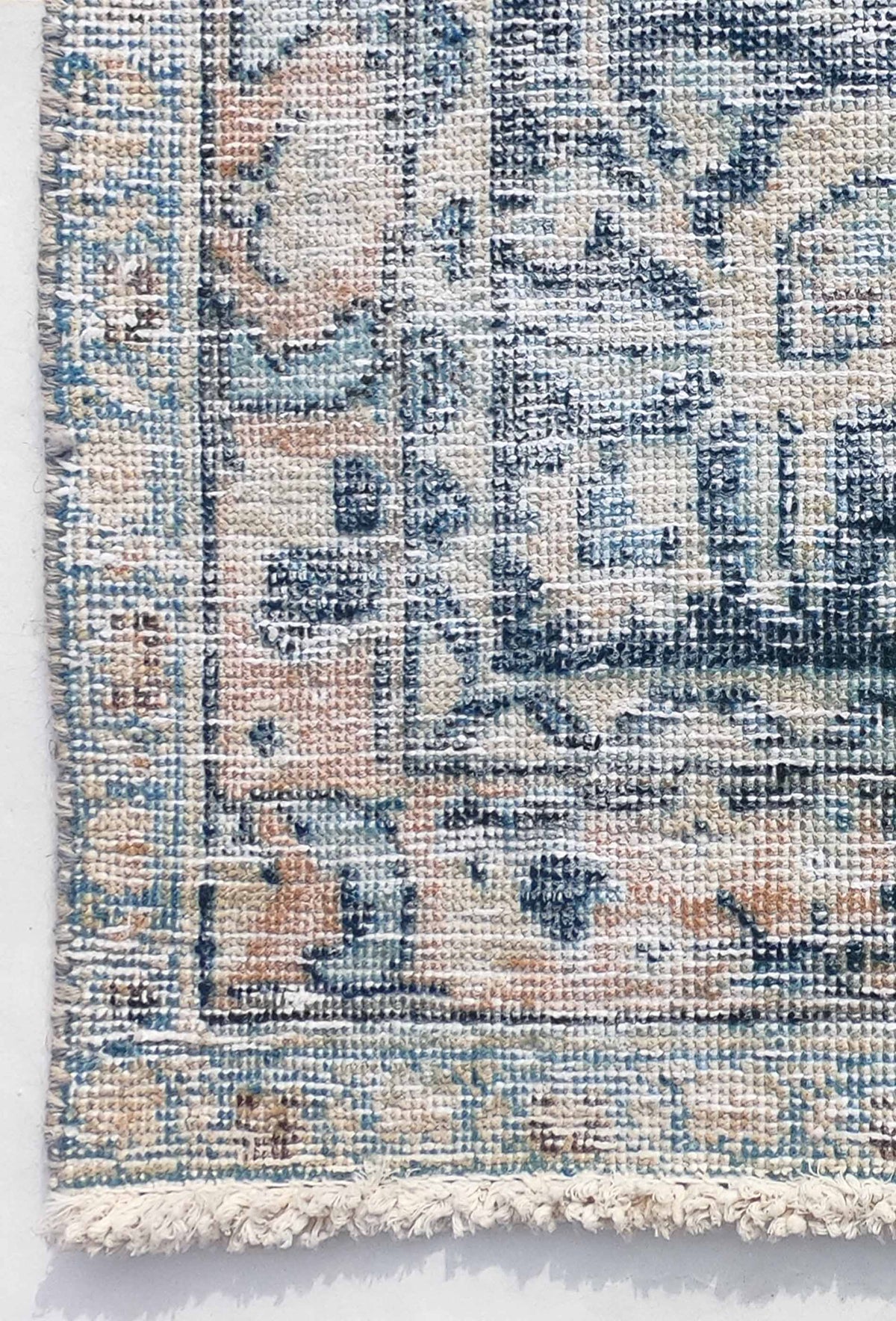 Textura de lana natural en alfombra persa vintage importada