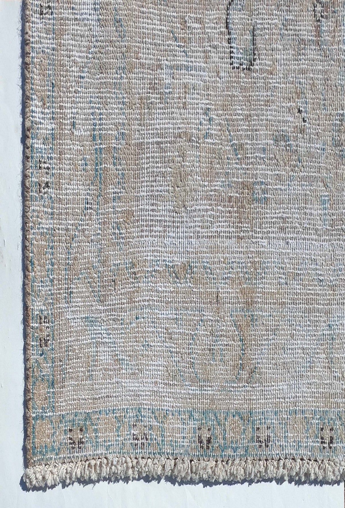 Textura de lana natural en alfombra persa vintage hecha a mano