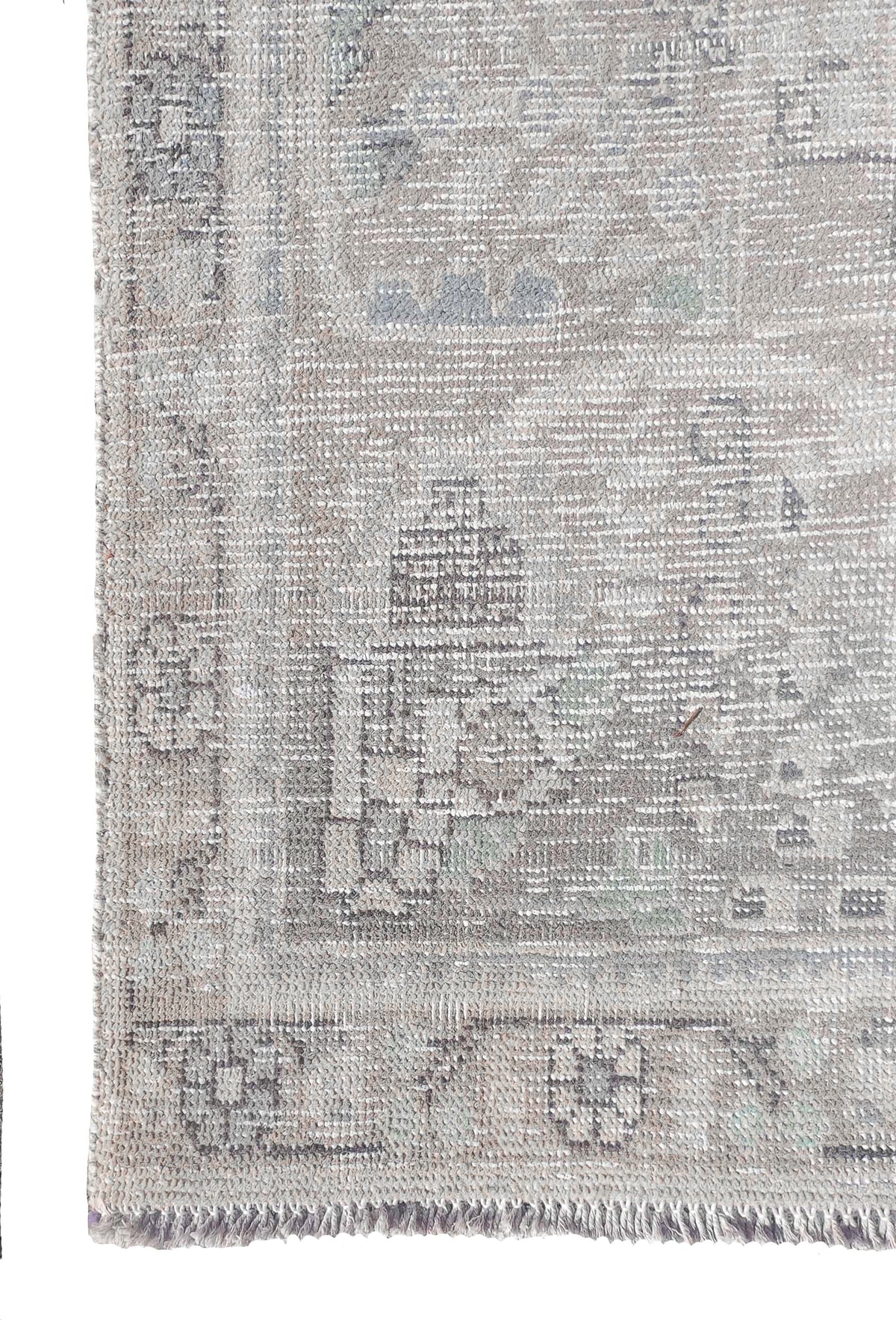 Alfombra de lana persa vintage color neutro para dormitorio