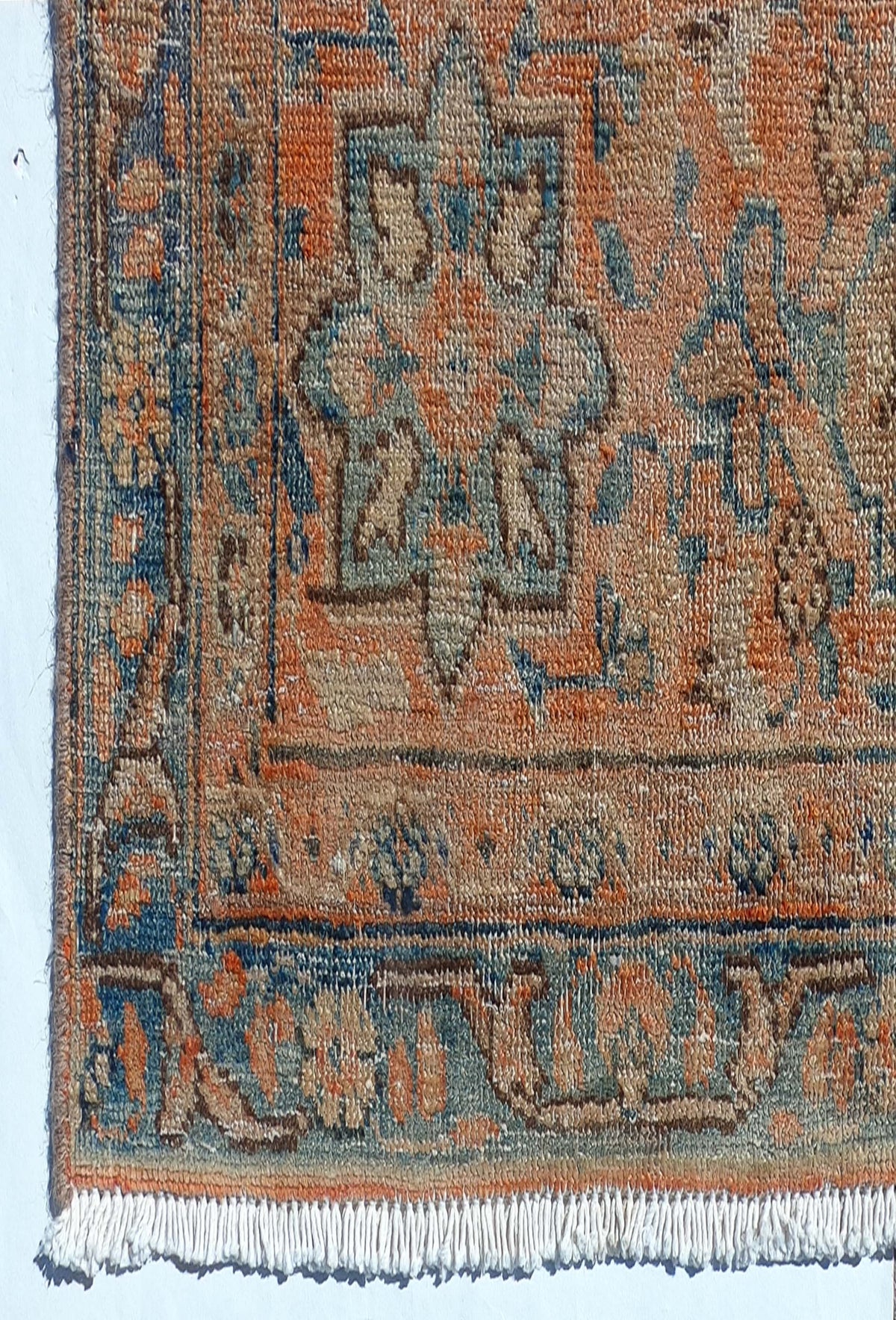 Textura de lana natural en alfombra vintage importada