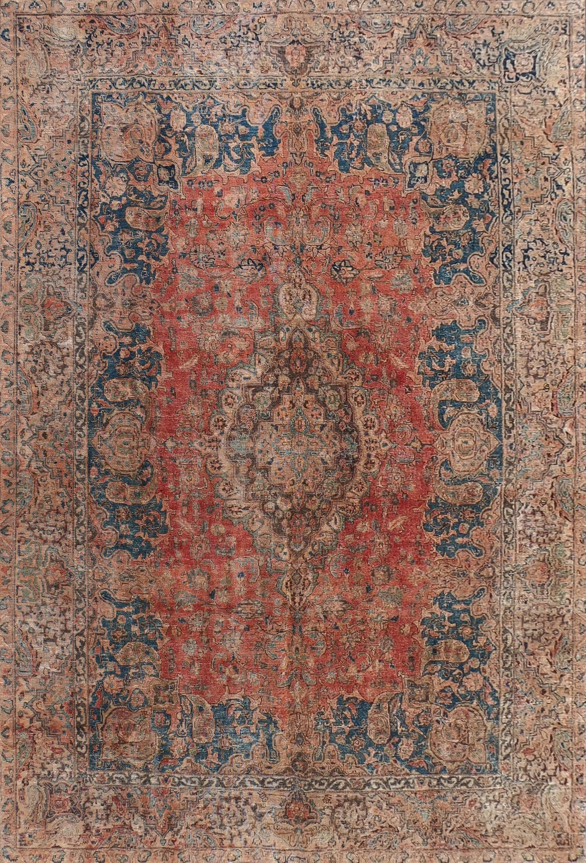 Alfombra persa vintage de lana hecha a mano, estilo envejecido - Consorcio Persa