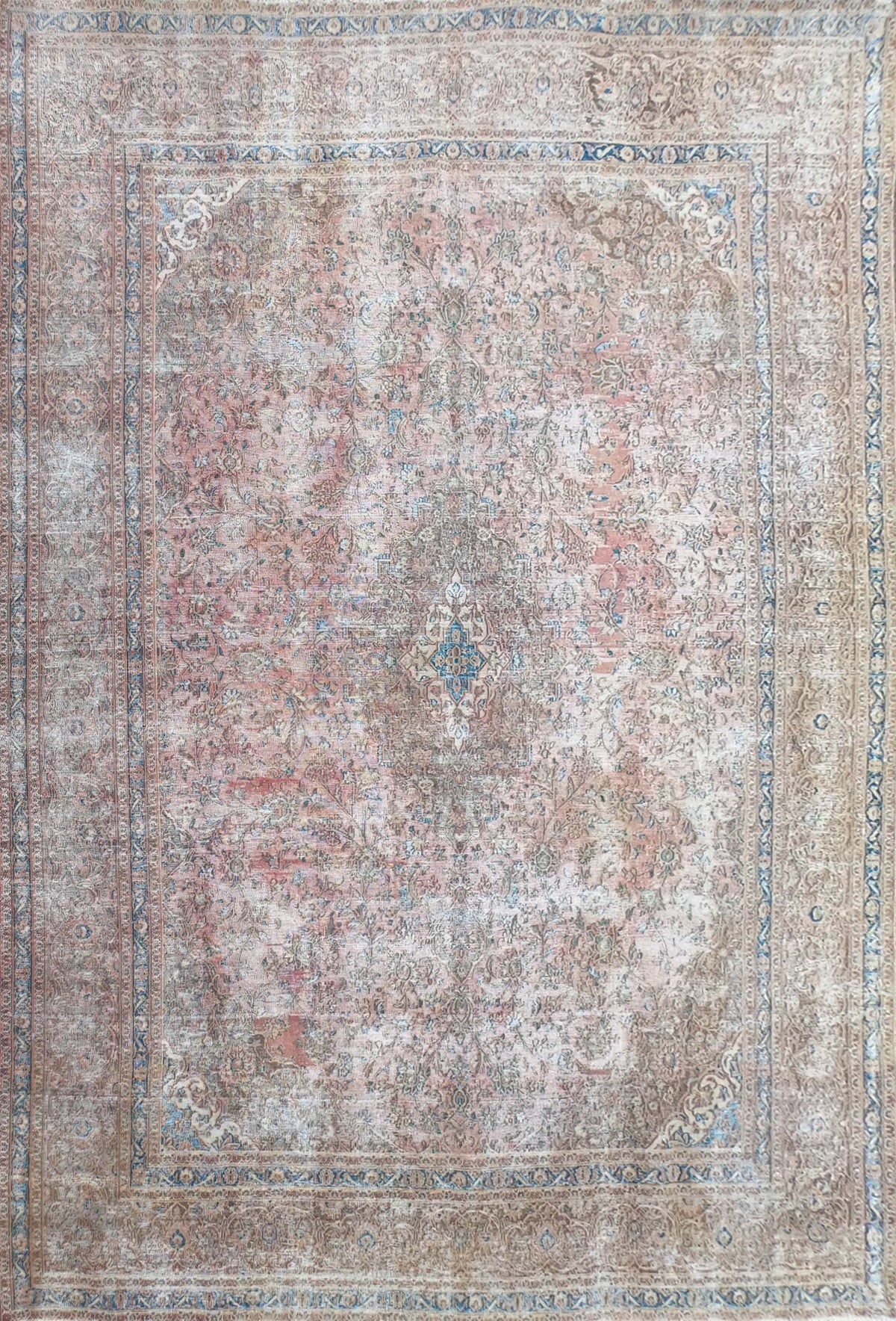Alfombra persa vintage de lana, hecha a mano, estilo envejecido - Consorcio Persa