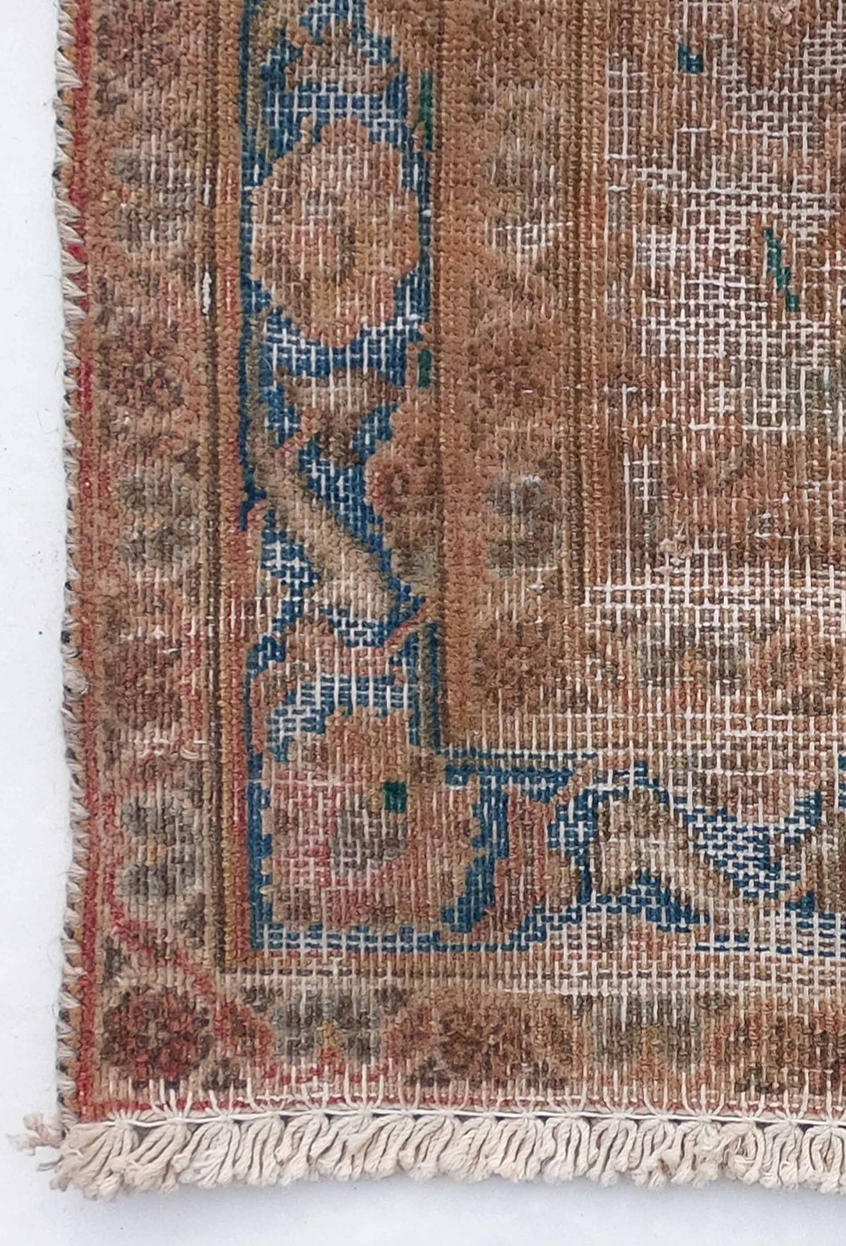 Textura de lana natural en alfombra persa vintage importada