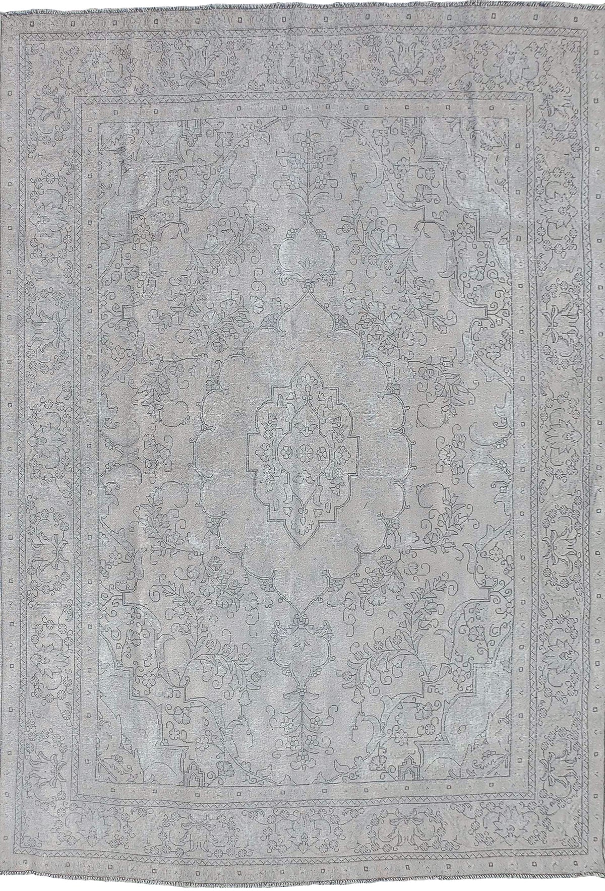 Alfombra persa vintage de lana con diseño desgastado