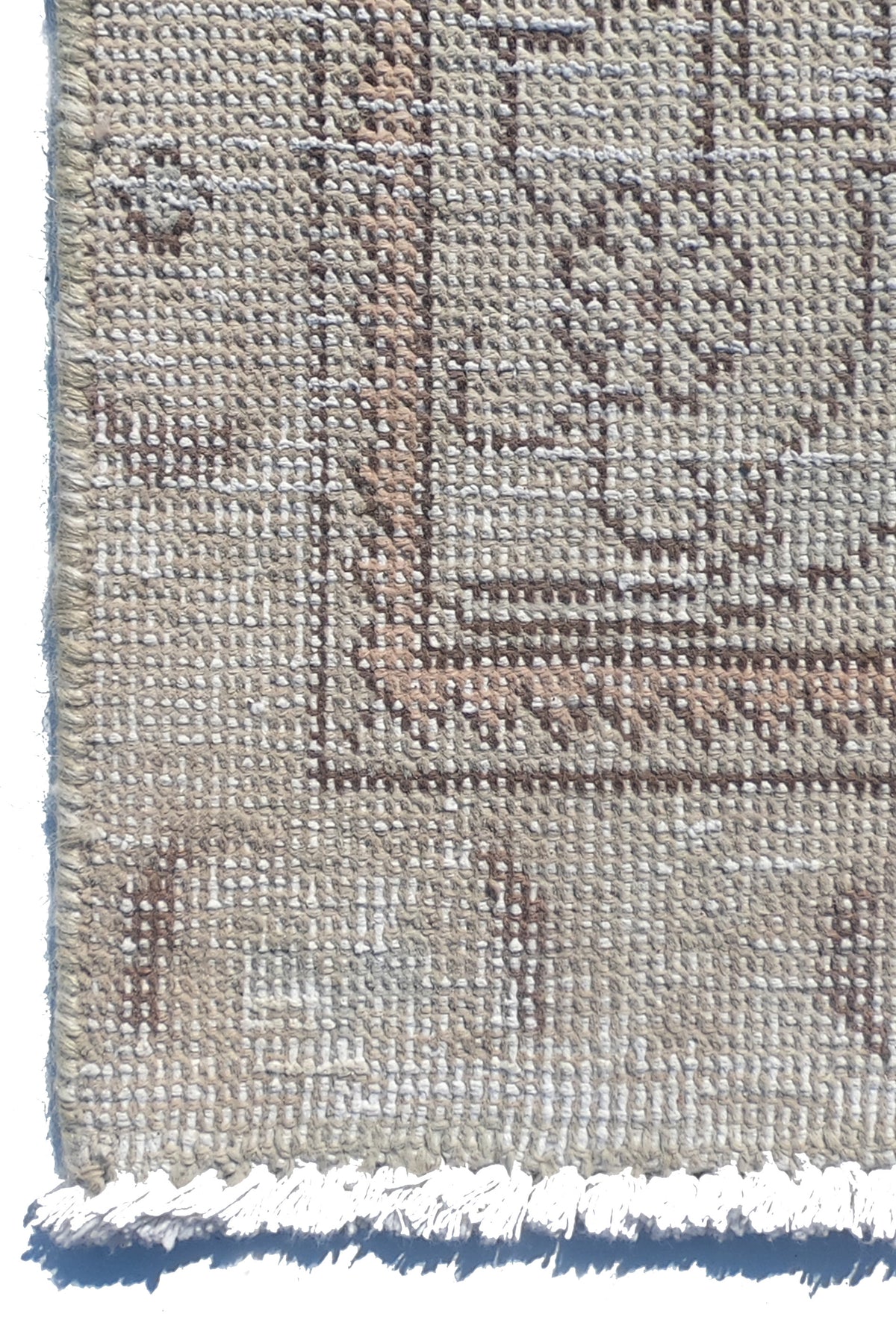 Textura de lana natural en alfombra persa vintage turca, tejida a mano