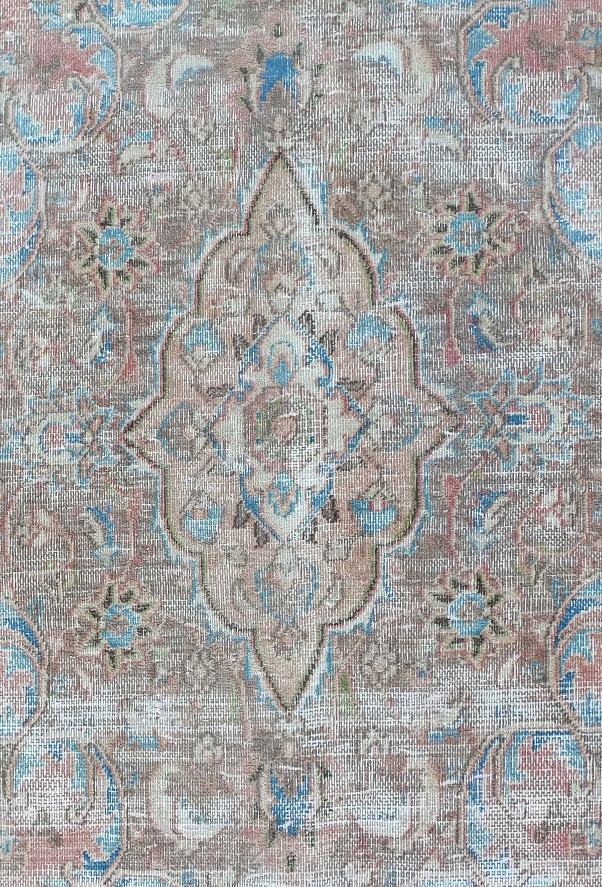 Textura de lana natural en alfombra persa vintage importada
