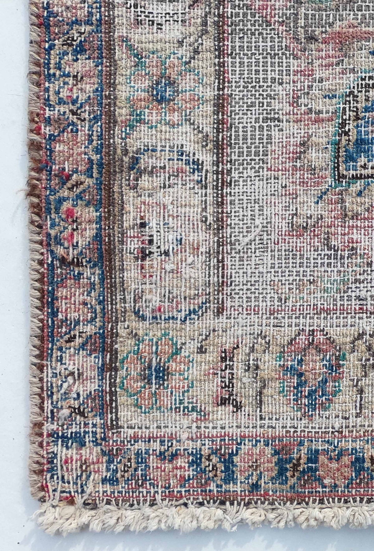 Textura de lana natural en alfombra turca vintage, tacto suave