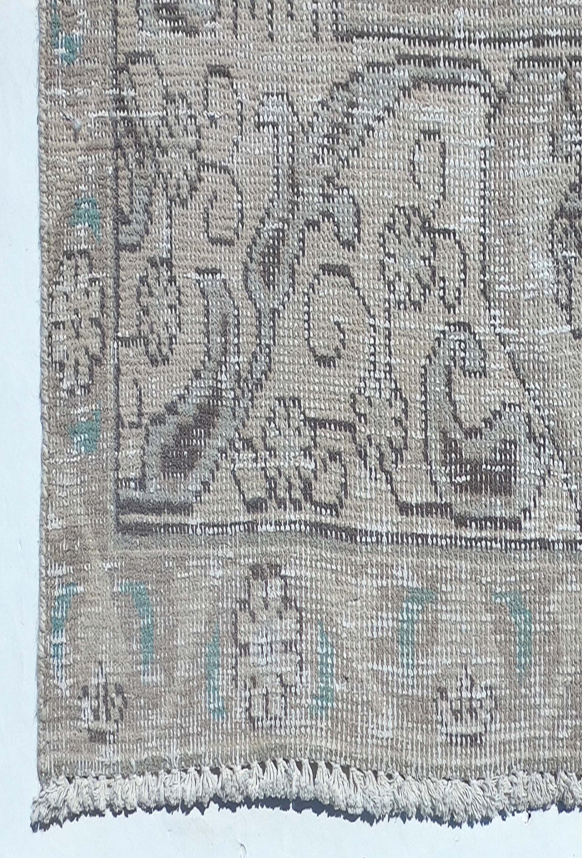 Textura de lana natural en alfombra persa vintage importada
