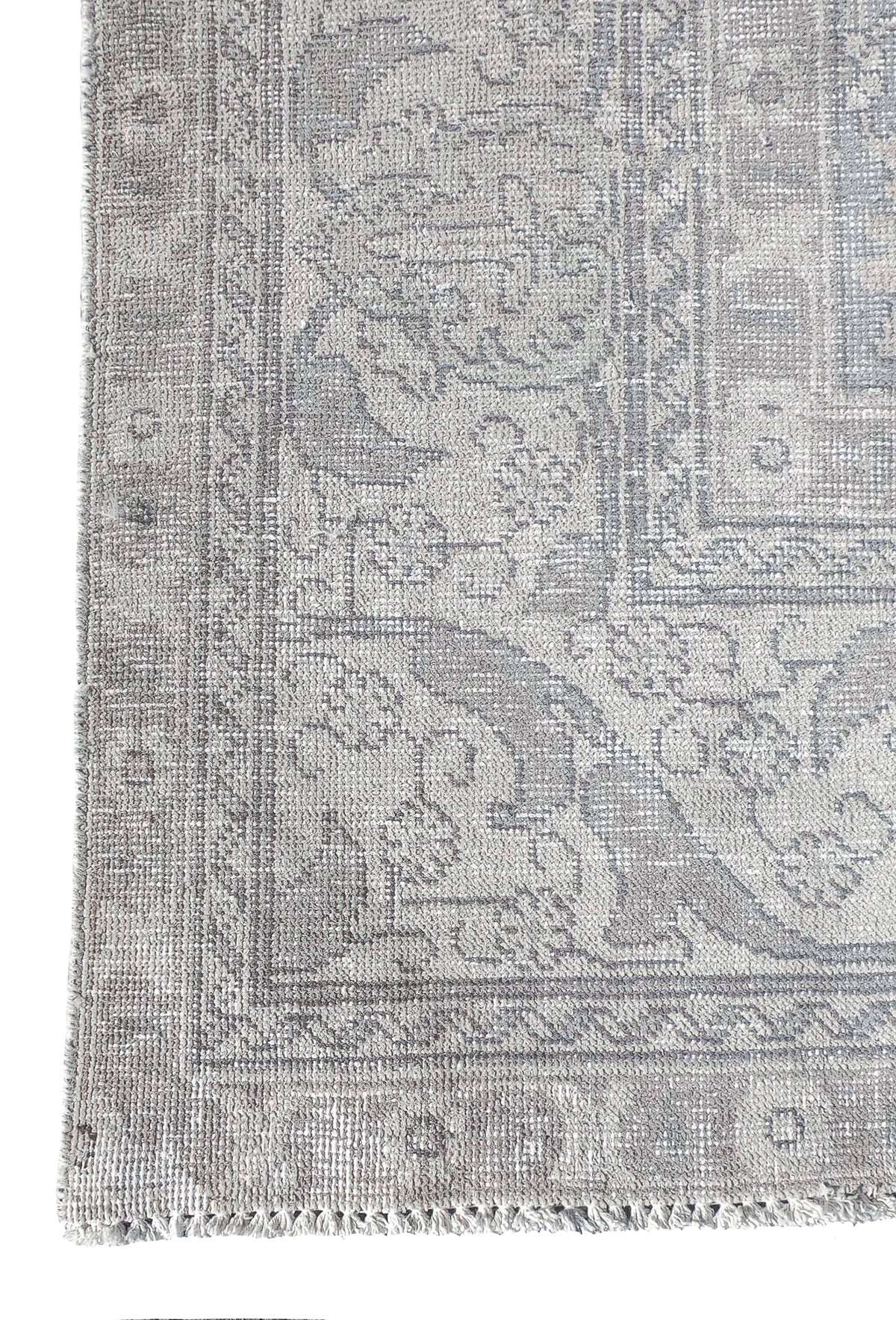 Detalle del diseño de alfombra persa vintage de lana