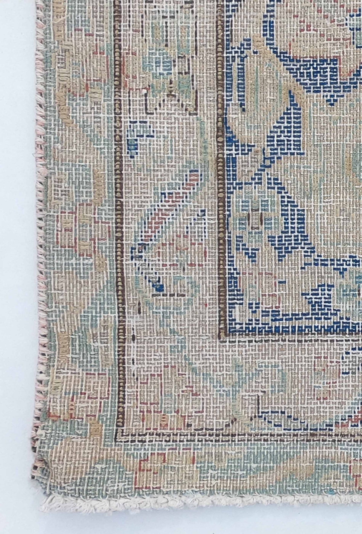 Textura de lana natural en alfombra vintage importada