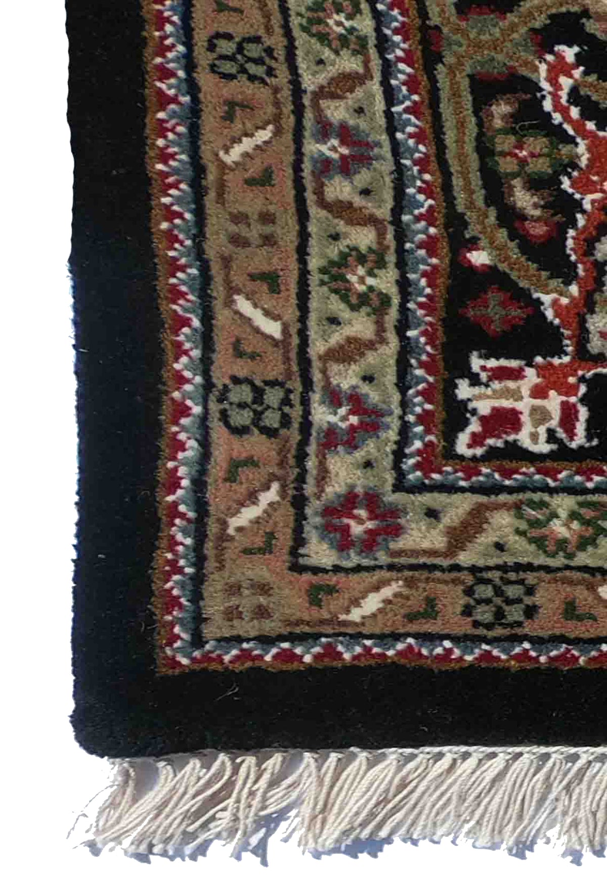 Textura de lana y seda de pelo corto en alfombra persa importada