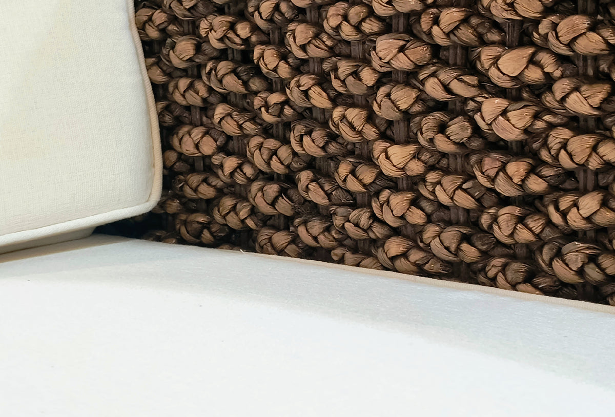 Textura de la fibra de rattan natural en muebles Consorcio Persa